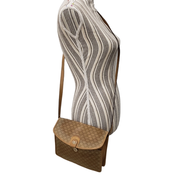 Celine Macadam Vintage Crossbody PVC Clutch Handbag Bag Purse - Picture 2 of 13